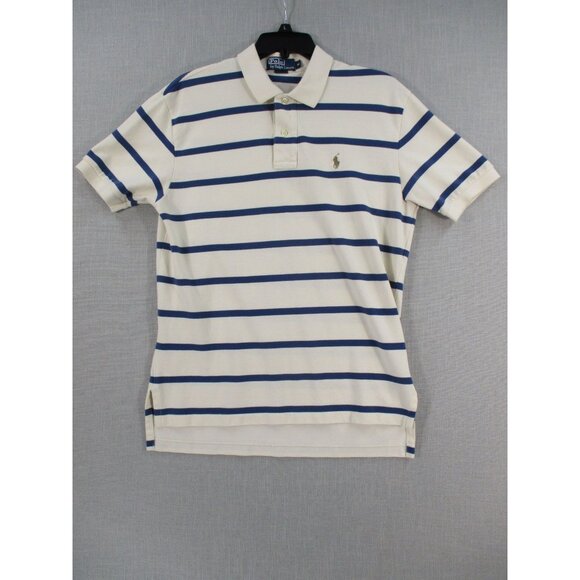 Polo By Ralph Lauren Mens Striped Polo Shirt Size - M Blue/White Cotton - Picture 1 of 11